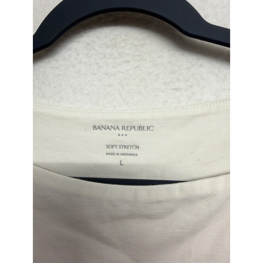 Banana Republic Soft Stretch Boat Neck Long Sleeve Top Cream Off White L - Picture 3 of 6